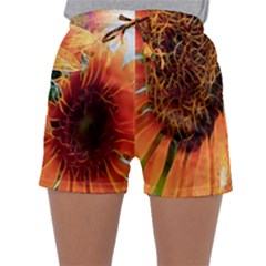 Sunflower Art  Artistic Effect Background Sleepwear Shorts by BangZart