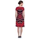 Fractal Wallpaper With Red Tangled Wires Short Sleeve Front Wrap Dress View2