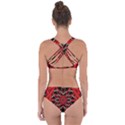 Fractal Wallpaper With Red Tangled Wires Criss Cross Bikini Set View2