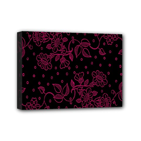 Pink Floral Pattern Background Wallpaper Mini Canvas 7  X 5  by BangZart