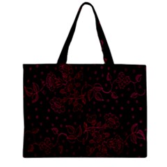 Pink Floral Pattern Background Wallpaper Zipper Mini Tote Bag by BangZart