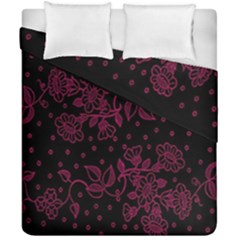 Pink Floral Pattern Background Wallpaper Duvet Cover Double Side (california King Size) by BangZart