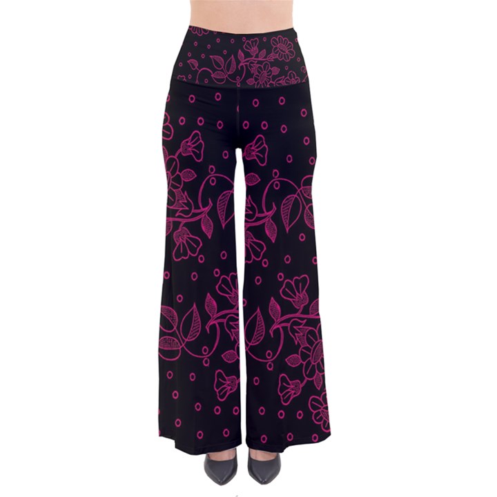 Pink Floral Pattern Background Wallpaper Pants