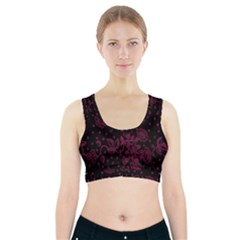 Pink Floral Pattern Background Wallpaper Sports Bra With Pocket by BangZart