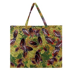 Cockroaches Zipper Large Tote Bag by SuperPatterns