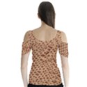 Giraffe Pattern Animal Print Butterfly Sleeve Cutout Tee  View2