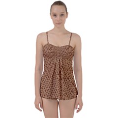 Giraffe Pattern Animal Print Babydoll Tankini Set