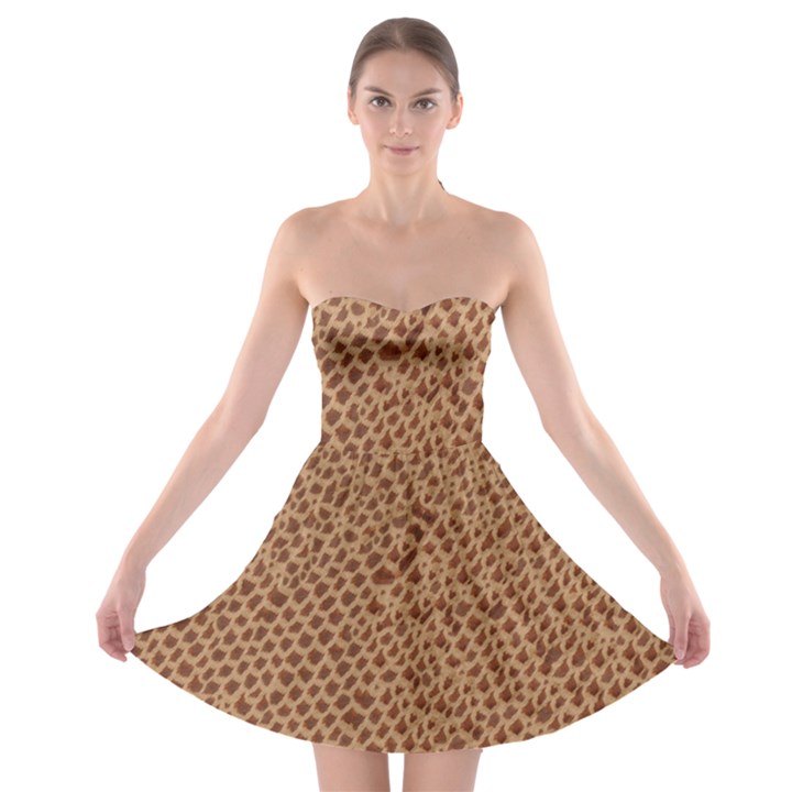 Giraffe pattern animal print  Strapless Bra Top Dress