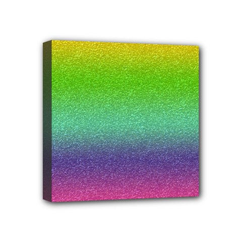 Metallic Rainbow Glitter Texture Mini Canvas 4  X 4  by paulaoliveiradesign