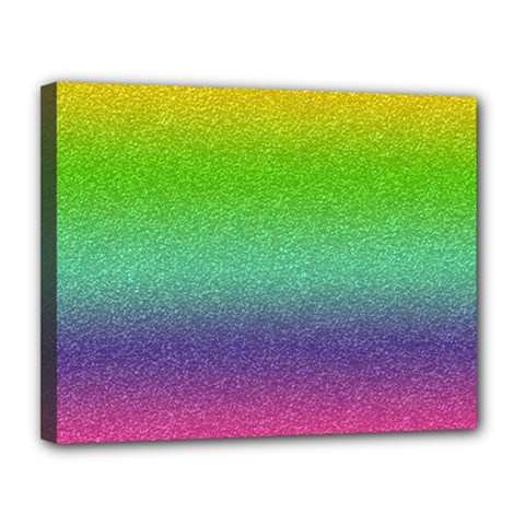 Metallic Rainbow Glitter Texture Canvas 14  X 11  by paulaoliveiradesign