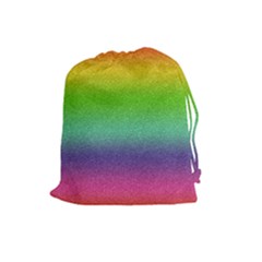 Metallic Rainbow Glitter Texture Drawstring Pouches (large)  by paulaoliveiradesign