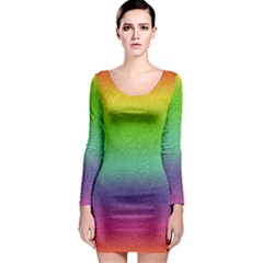 Metallic Rainbow Glitter Texture Long Sleeve Bodycon Dress by paulaoliveiradesign