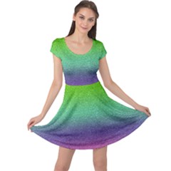 Metallic Rainbow Glitter Texture Cap Sleeve Dresses by paulaoliveiradesign