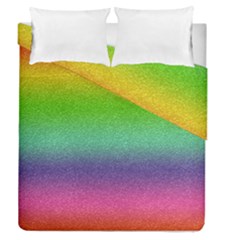 Metallic Rainbow Glitter Texture Duvet Cover Double Side (queen Size) by paulaoliveiradesign