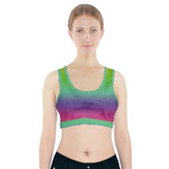 Metallic Rainbow Glitter Texture Sports Bra With Pocket by paulaoliveiradesign