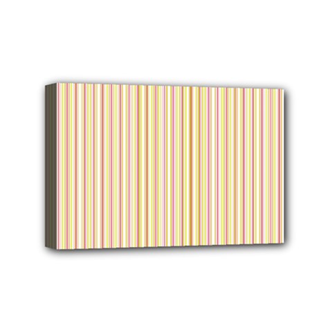 Stripes Pink And Green  Line Pattern Mini Canvas 6  X 4  by paulaoliveiradesign