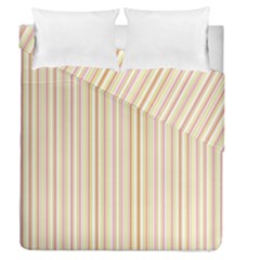 Stripes Pink And Green  Line Pattern Duvet Cover Double Side (queen Size) by paulaoliveiradesign