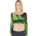 A Seaweed s DeepDream of Faded Fractal Fall Colors Long Sleeve Crop Top View1