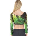 A Seaweed s DeepDream of Faded Fractal Fall Colors Long Sleeve Crop Top View2