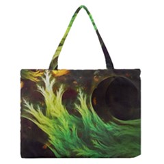 A Seaweed s Deepdream Of Faded Fractal Fall Colors Medium Zipper Tote Bag by jayaprime