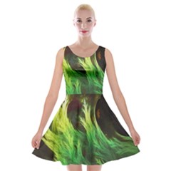 A Seaweed s Deepdream Of Faded Fractal Fall Colors Velvet Skater Dress by jayaprime