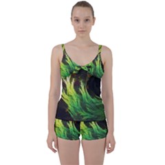 A Seaweed s Deepdream Of Faded Fractal Fall Colors Tie Front Two Piece Tankini