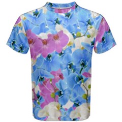 Tulips Flower Pattern Men s Cotton Tee by paulaoliveiradesign