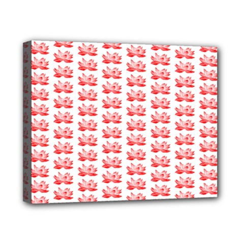 Red Lotus Floral Pattern Canvas 10  X 8  by paulaoliveiradesign