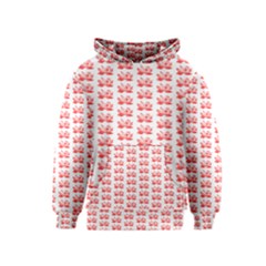 Red Lotus Floral Pattern Kids  Pullover Hoodie by paulaoliveiradesign