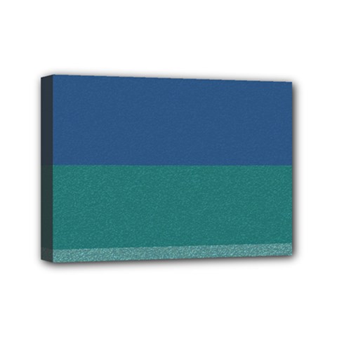 Blue Gradient Glitter Texture Pattern  Mini Canvas 7  X 5  by paulaoliveiradesign