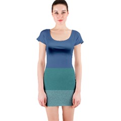 Blue Gradient Glitter Texture Pattern  Short Sleeve Bodycon Dress by paulaoliveiradesign