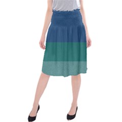 Blue Gradient Glitter Texture Pattern  Midi Beach Skirt by paulaoliveiradesign