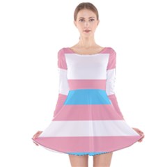 Trans Pride Long Sleeve Velvet Skater Dress by Crayonlord