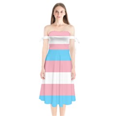 Trans Pride Shoulder Tie Bardot Midi Dress