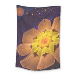 Beautiful Violet & Peach Primrose Fractal Flowers Small Tapestry by jayaprime