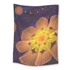 Beautiful Violet & Peach Primrose Fractal Flowers Medium Tapestry by jayaprime