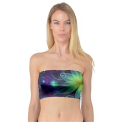 Blue And Green Fractal Flower Of A Stargazer Lily Bandeau Top by jayaprime