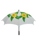 Yellow Flower With Leaves Photo Golf Umbrellas View3