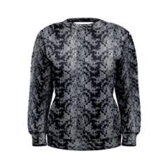 Black Floral Lace Pattern Women s Sweatshirt by paulaoliveiradesign