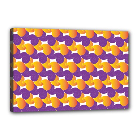 Purple And Yellow Abstract Pattern Canvas 18  X 12 