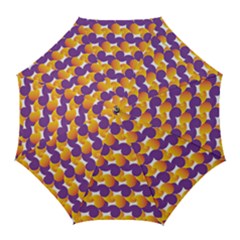 Purple And Yellow Abstract Pattern Golf Umbrellas