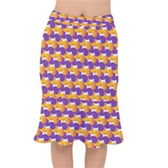 Purple And Yellow Abstract Pattern Mermaid Skirt