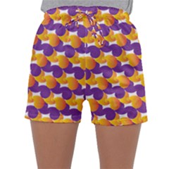 Purple And Yellow Abstract Pattern Sleepwear Shorts