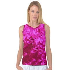 Hot Pink Floral Pattern Women s Basketball Tank Top by paulaoliveiradesign