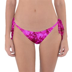 Hot Pink Floral Pattern Reversible Bikini Bottom by paulaoliveiradesign