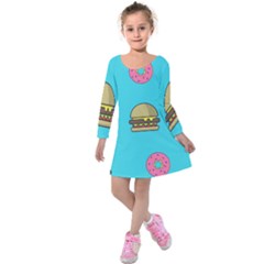 Yumyum  Kids  Long Sleeve Velvet Dress by TheLimeGreenFlamingo