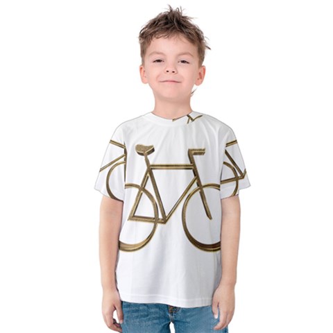 Elegant Gold Look Bicycle Cycling  Kids  Cotton Tee by yoursparklingshop