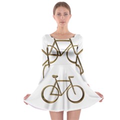 Elegant Gold Look Bicycle Cycling  Long Sleeve Skater Dress by yoursparklingshop