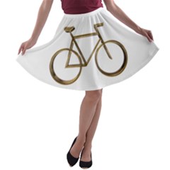 Elegant Gold Look Bicycle Cycling  A-line Skater Skirt by yoursparklingshop