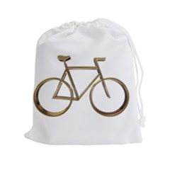 Elegant Gold Look Bicycle Cycling  Drawstring Pouches (xxl) by yoursparklingshop